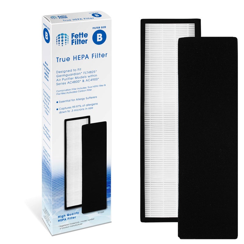 Fette Filter فلتر فيتي - FLT4825 فلتر HEPA H13 الأصلي المتوافق مع جهاز تنقية الهواء جيرم غارديان AC4825 سلسلة AC4300BPTCA AC4850PT AC4900CA CDAP4500BCA أو أورانسي فين بلاك آند ديكر BXAP148 حزمة واحدة - Image 1